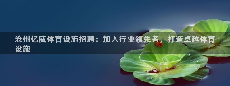 意昂3娱乐下载：沧州亿威体育设施招聘：加入行业领先者，打造卓